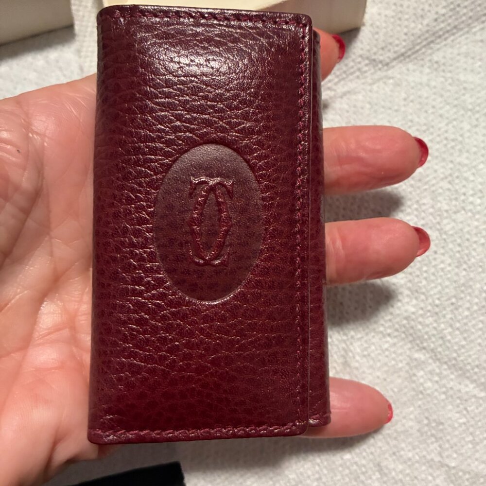 Vintage CARTIER Leather Key Case/Holder RARE w/ box